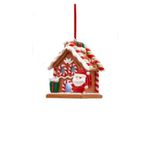 Casa si Gradina - Decoratiuni - Decoratiuni de sezon - Ornament brad Casuta lui Mos Craciun cu lumini, 8 cm, rasina, multicolor - Infinity.ro