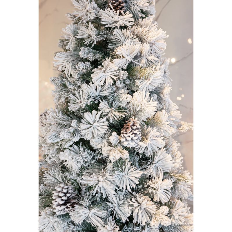 Casa si Gradina - Decoratiuni - Decoratiuni de sezon - Brad artificial cu zapada si conuri Premium Frosted Pine, aspect inghetat, 240 cm - Infinity.ro