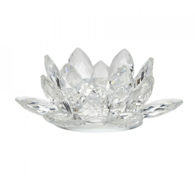 Casa si Gradina - Decoratiuni - Aromaterapie si lumanari - Suporturi lumanari - Suport lumanare cristal Lotus, 14.5 x 5.5 cm - Infinity.ro