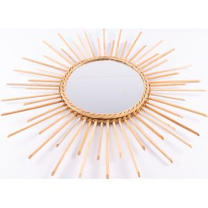 Oglinda tip soare din fibra vegetala ratan