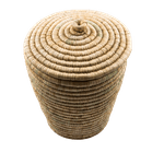 Casa si Gradina - Mobilier - Organizare si depozitare - Cutii depozitare - Cos depozitare/decorativ, natur, rotund, cu capac, din fibra naturala de palmier - Infinity.ro