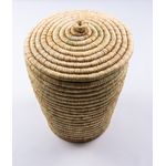 Casa si Gradina - Mobilier - Organizare si depozitare - Cutii depozitare - Cos depozitare/decorativ, natur, rotund, cu capac, din fibra naturala de palmier - Infinity.ro