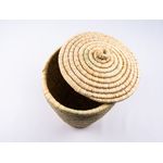 Casa si Gradina - Mobilier - Organizare si depozitare - Cutii depozitare - Cos depozitare/decorativ, natur, rotund, cu capac, din fibra naturala de palmier - Infinity.ro