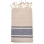Casa si Gradina - Textile si covoare - Textile baie - Prosoape - Prosop plaja/SPA Tunis Fouta bej cu dungi albastre - Infinity.ro