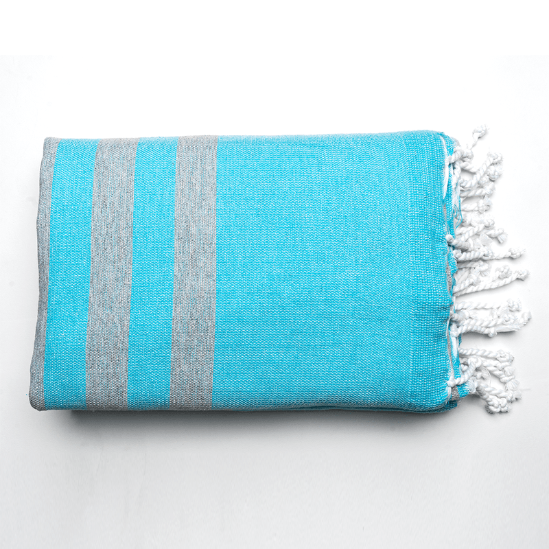 Casa si Gradina - Textile si covoare - Textile baie - Prosoape - Prosop Nisa 100 x 200 cm albastru ciel cu dungi gri - Infinity.ro