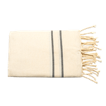 Casa si Gradina - Textile si covoare - Textile baie - Prosoape - Prosop de plaja Tunis Fouta 100 x 200 cm ivory cu dungi negre - Infinity.ro