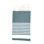 Casa si Gradina - Textile si covoare - Textile baie - Prosoape - Prosop de plaja Tunis Fouta 100 x 200 cm verde inchis cu dungi albe - Infinity.ro