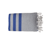 Casa si Gradina - Textile si covoare - Textile baie - Prosoape - Prosop baie/SPA Nisa 100 x 200 cm gri cu dungi albastru marin - Infinity.ro