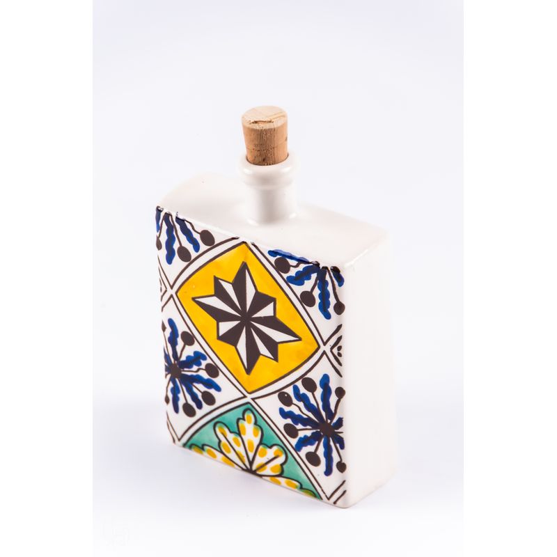 Casa si Gradina - Bucatarie si vesela - Cani si pahare - Sticle - Sticla patrata losange din cermanica pentru ulei/otet/diverse realizata manual - Infinity.ro