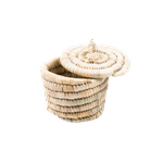 Casa si Gradina - Bucatarie si vesela - Vesela si tacamuri - Vesela pentru servire - Cos rotund cu capac, din fibra naturala de palmier D17 cm - Infinity.ro