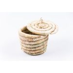 Casa si Gradina - Bucatarie si vesela - Vesela si tacamuri - Vesela pentru servire - Cos rotund cu capac, din fibra naturala de palmier D17 cm - Infinity.ro
