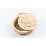Casa si Gradina - Bucatarie si vesela - Vesela si tacamuri - Vesela pentru servire - Cos natur cu capac, din fibra naturala de palmier D25 cm, natural - Infinity.ro