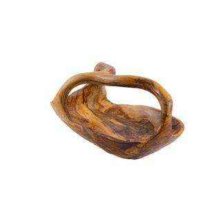 Fructiera cu maner din lemn de maslin