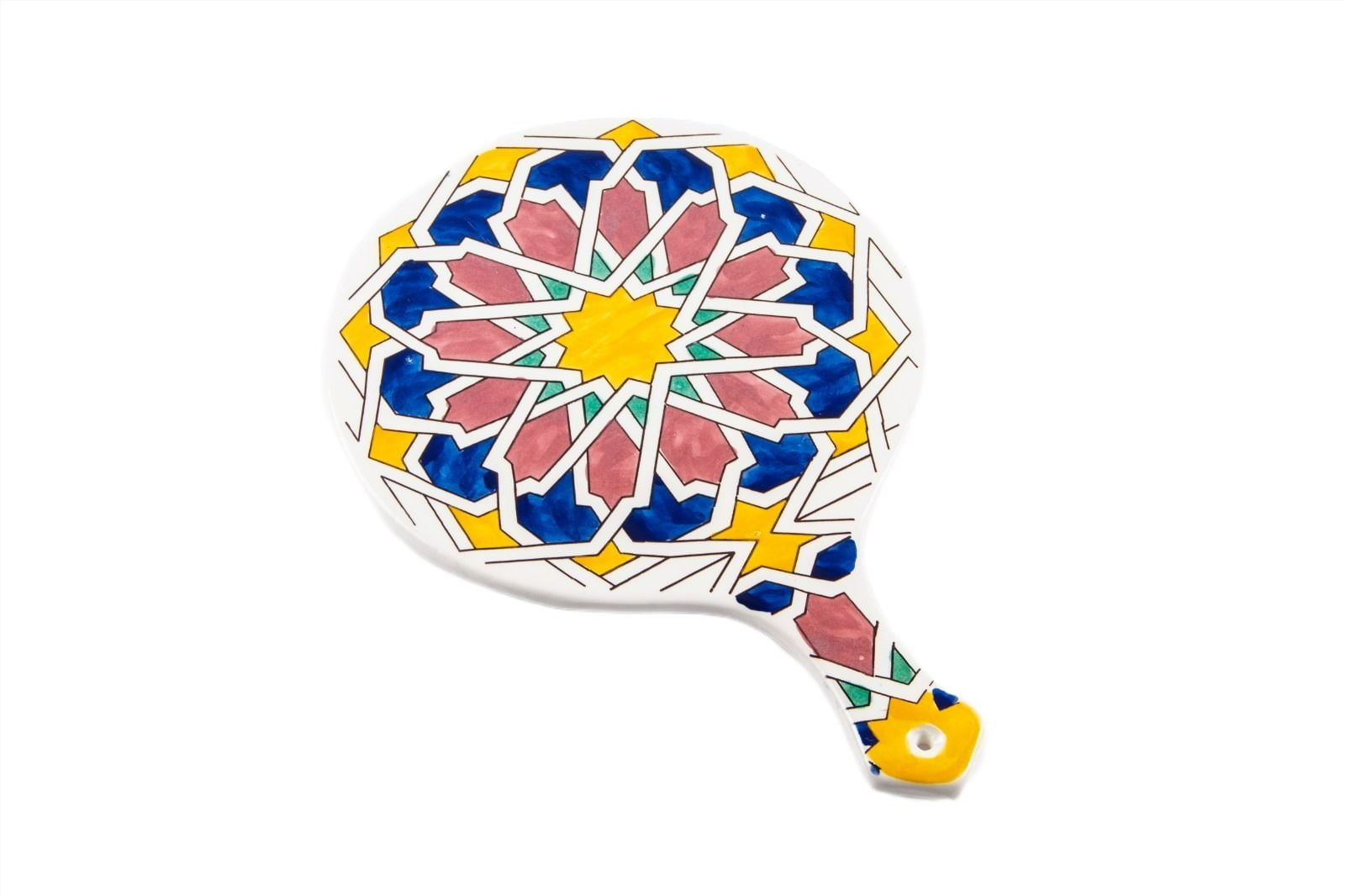 Platou servire rotund etoile din ceramica, realizat manual 28 cm