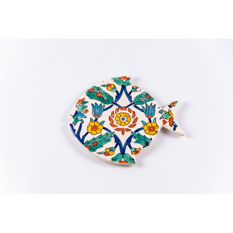 Casa si Gradina - Bucatarie si vesela - Vesela si tacamuri - Vesela pentru servire - Platou servire peste 1 multicolor din ceramica, realizat manual - Infinity.ro