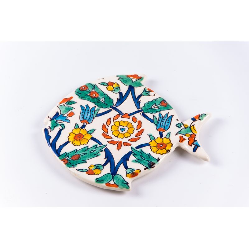 Casa si Gradina - Bucatarie si vesela - Vesela si tacamuri - Vesela pentru servire - Platou servire peste 1 multicolor din ceramica, realizat manual - Infinity.ro