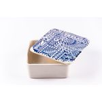 Casa si Gradina - Bucatarie si vesela - Organizare si depozitare bucatarie - Cutii alimentare - Cutie decorativa patrata tatoo 2 din ceramica, realizata manual - Infinity.ro