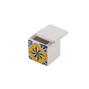 Set 2 recipiente losange din ceramica pentru condimente/zahar/orez/diverse, realizate manual