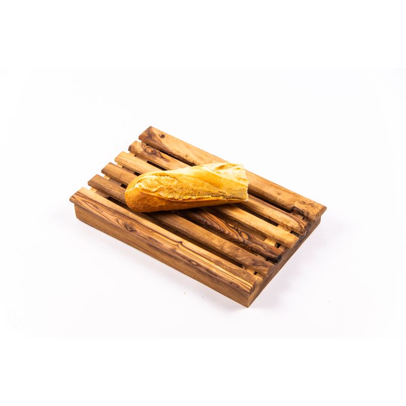 Casa si Gradina - Bucatarie si vesela - Ustensile bucatarie - Tocatoare de bucatarie - Suport din lemn de maslin pentru taiat paine 30 x 20 cm - Infinity.ro
