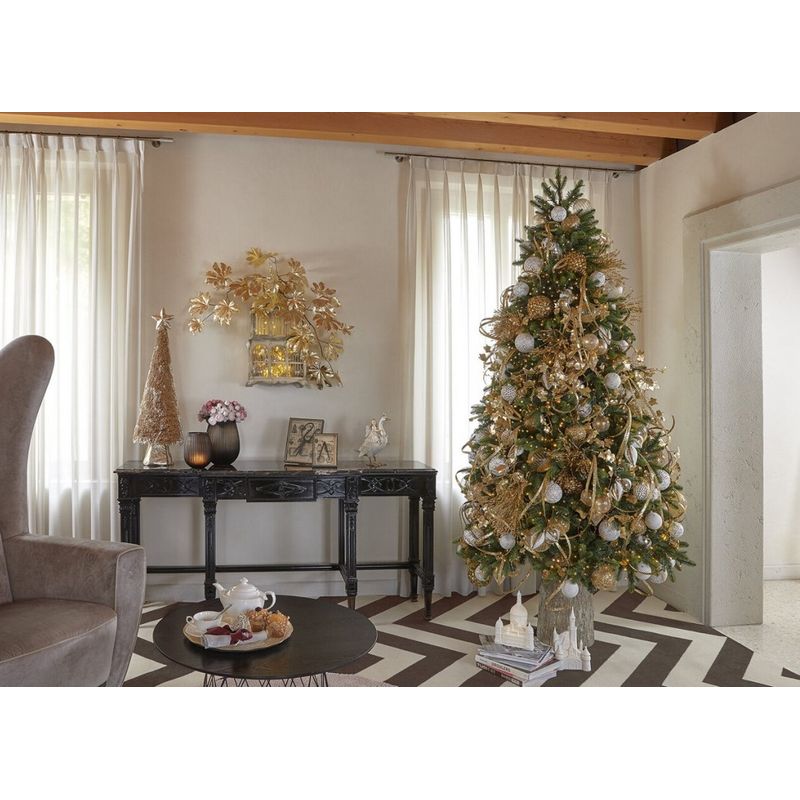 Casa si Gradina - Decoratiuni - Decoratiuni de sezon - Panglica beteala franjuri pentru brad Craciun, 155 cm, auriu - Infinity.ro