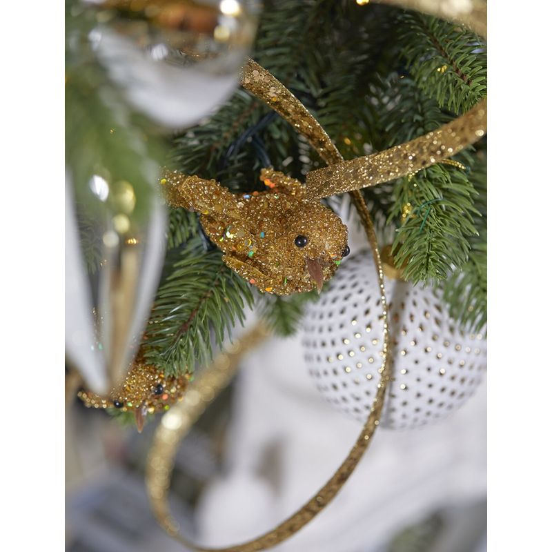 Casa si Gradina - Decoratiuni - Decoratiuni de sezon - Panglica beteala franjuri pentru brad Craciun, 155 cm, auriu - Infinity.ro