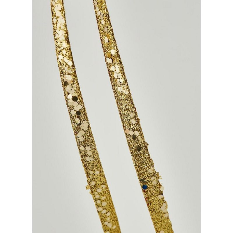 Casa si Gradina - Decoratiuni - Decoratiuni de sezon - Panglica beteala franjuri pentru brad Craciun, 155 cm, auriu - Infinity.ro