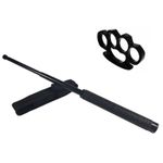 Sport si Outdoor - Sporturi de contact - Produse autoaparare - Set baston telescopic Police, 49 cm +  box negru 0.5 cm grosime - Infinity.ro