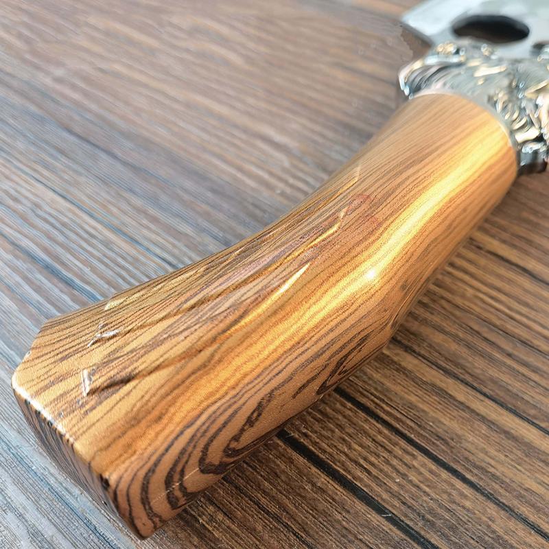 Sport si Outdoor - Camping - Cutite, bricege si accesorii - Cutite si bricege - Cutit japonez de bucatarie IdeallStore®, Tiger Claw, 29 cm, maro, teaca piele ecologica - Infinity.ro