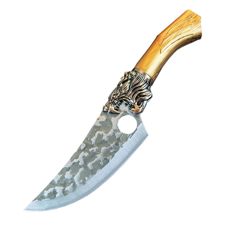 Sport si Outdoor - Camping - Cutite, bricege si accesorii - Cutite si bricege - Cutit japonez lucrat manual IdeallStore®, Tiger Claw, 29.5 cm, maro, teaca piele ecologica - Infinity.ro
