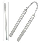 Sport si Outdoor/Sporturi de contact/Produse autoaparare - Nunceag-nunchucku, metalic, argintiu, 27 cm - Infinity.ro