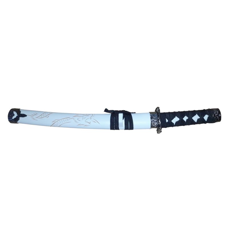 Sport si Outdoor - Sporturi de contact - Produse autoaparare - Set sabii katane decorative IdeallStore®, panoplie, Ninja Warrior, alb, metal, 83 cm, teaca inclusa - Infinity.ro