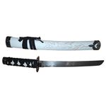 Sport si Outdoor - Sporturi de contact - Produse autoaparare - Set sabii katane decorative IdeallStore®, panoplie, Ninja Warrior, alb, metal, 83 cm, teaca inclusa - Infinity.ro