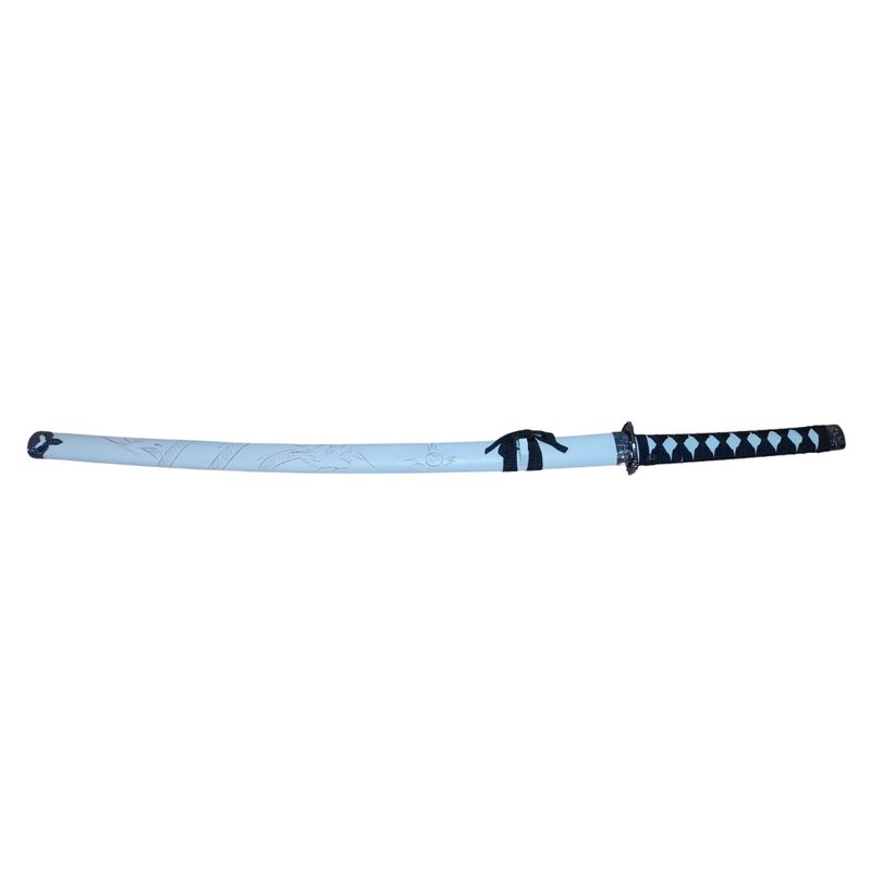 Sport si Outdoor - Sporturi de contact - Produse autoaparare - Set sabii katane decorative IdeallStore®, panoplie, Ninja Warrior, alb, metal, 83 cm, teaca inclusa - Infinity.ro
