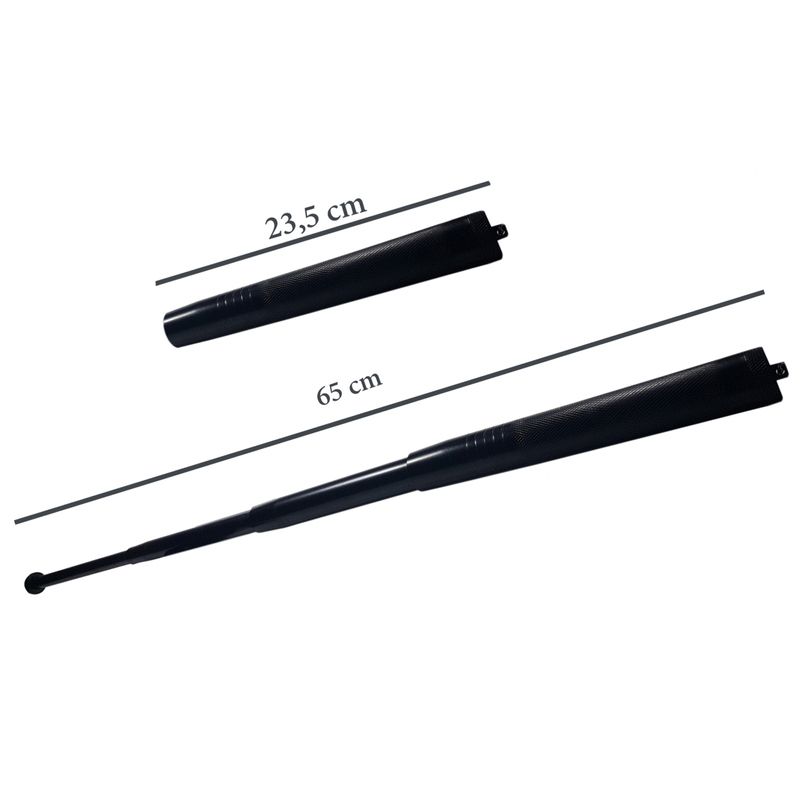 Sport si Outdoor - Sporturi de contact - Produse autoaparare - Baston telescopic 65 cm IdeallStore®, Total Defence, 4 sectiuni, negru, husa inclusa - Infinity.ro
