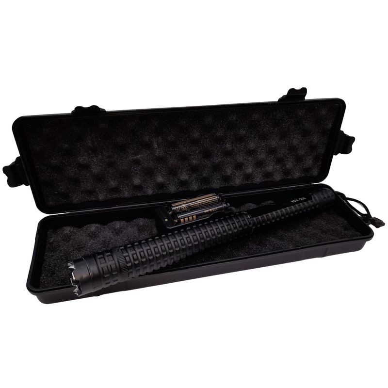 Sport si Outdoor - Sporturi de contact - Produse autoaparare - Baston electrosoc si lanterna IdeallStore®, Renegade X8, metalic, 35 cm, negru, cutie inclusa - Infinity.ro