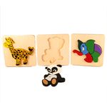 Jucarii, Copii si Bebe - Jucarii si jocuri - Jocuri si puzzle - Puzzle - Set 3 ​Puzzle din lemn, animalute, 7Toys - Infinity.ro