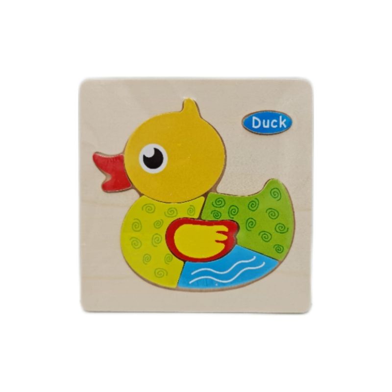 Jucarii, Copii si Bebe - Jucarii si jocuri - Jocuri si puzzle - Puzzle - Puzzle din lemn 15x15 cm - Ratusca, 7Toys - Infinity.ro