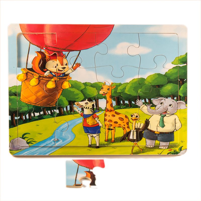 Jucarii, Copii si Bebe - Jucarii si jocuri - Jocuri si puzzle - Puzzle - Puzzle din lemn, veverita si prietenii ei, 7Toys - Infinity.ro