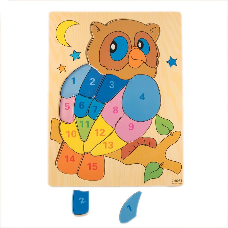 Jucarii, Copii si Bebe - Jucarii si jocuri - Jocuri si puzzle - Puzzle - Puzzle educativ din lemn - Bufnita, 7Toys - Infinity.ro