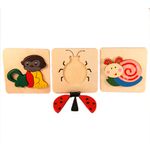 Jucarii, Copii si Bebe - Jucarii si jocuri - Jocuri si puzzle - Puzzle - Set 3 ​Puzzle din lemn - Animalute, 7Toys - Infinity.ro