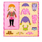 Jucarii, Copii si Bebe - Jucarii si jocuri - Jocuri si puzzle - Puzzle - Puzzle incastru din lemn - Imbraca Fetita, 7Toys - Infinity.ro