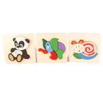 Jucarii, Copii si Bebe - Jucarii si jocuri - Jocuri si puzzle - Puzzle - Set 3 ​Puzzle din lemn, animalute, 7Toys - Infinity.ro