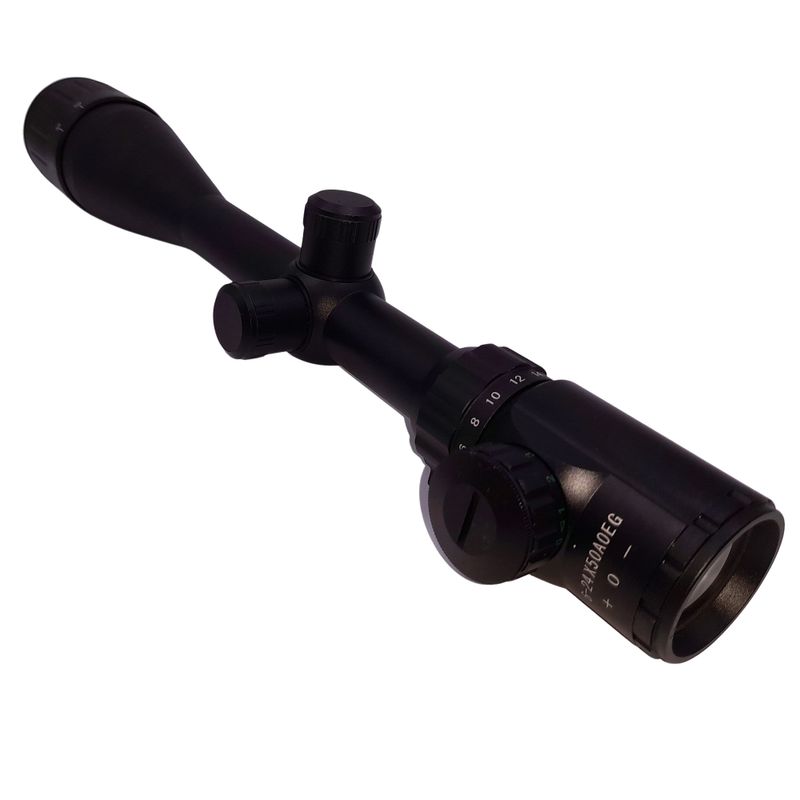 TV, Audio-Video si Foto - Optica, astronomie si metrologie - Optica si astronomie - Binocluri & lunete - Luneta Airsoft IdeallStore®, 6-24X50, tinta cu fascicul LED, metalic, 39.5 cm, negru - Infinity.ro
