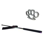 Sport si Outdoor - Sporturi de contact - Produse autoaparare - Set baston telescopic 66 cm + box argintiu 0.5 cm grosime - Infinity.ro