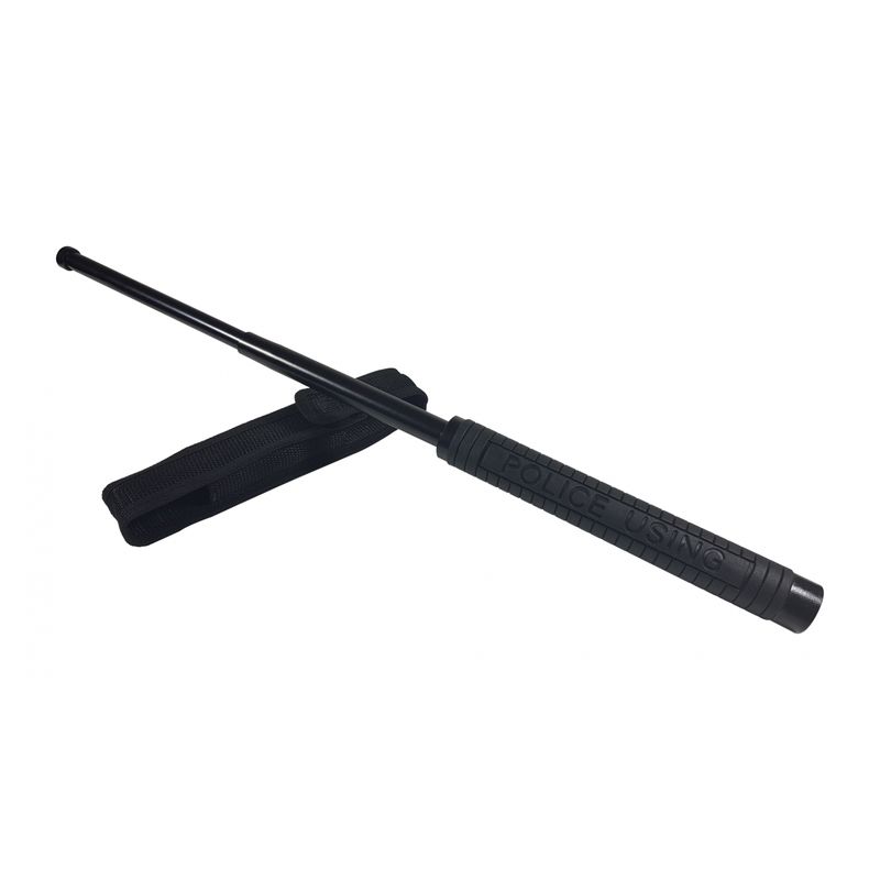 Sport si Outdoor - Sporturi de contact - Produse autoaparare - Set baston telescopic Police, 49 cm + box argintiu 1 cm grosime - Infinity.ro