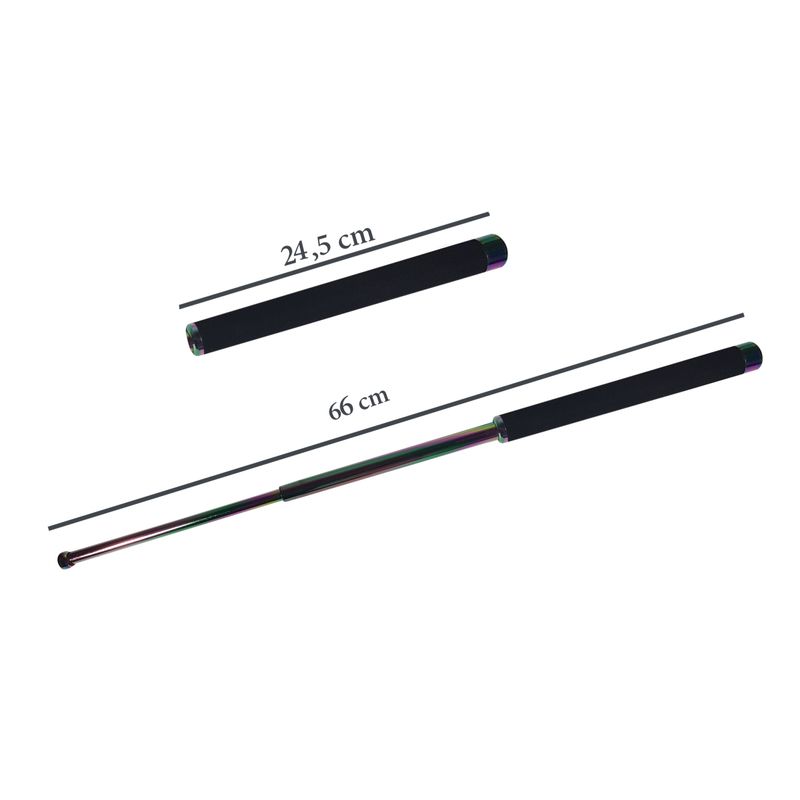 Sport si Outdoor - Sporturi de contact - Produse autoaparare - Set baston telescopic 66 cm + box craniu argintiu - Infinity.ro