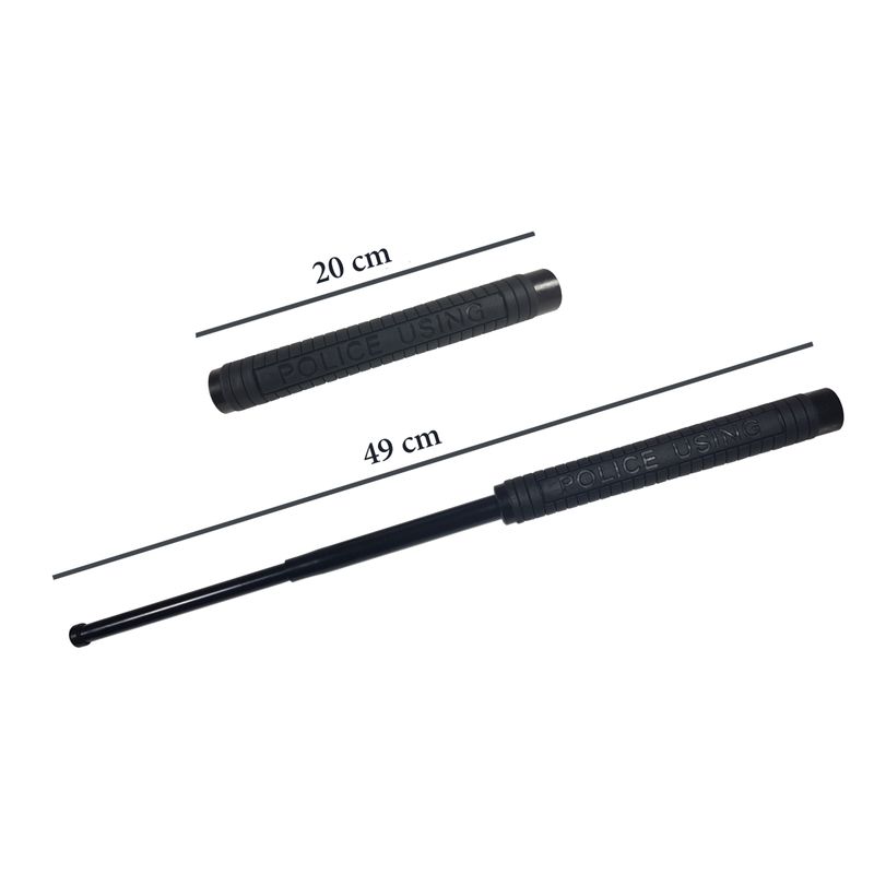 Sport si Outdoor - Sporturi de contact - Produse autoaparare - Set baston telescopic Police, 49 cm + box craniu argintiu - Infinity.ro