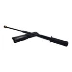 Sport si Outdoor - Sporturi de contact - Produse autoaparare - Set baston telescopic flexibil negru maner tip tonfa 47 cm + box craniu auriu - Infinity.ro