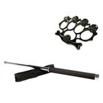 Sport si Outdoor - Sporturi de contact - Produse autoaparare - Set baston telescopic 65 cm argintiu + box-rozeta craniu negru - Infinity.ro
