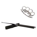 Sport si Outdoor - Sporturi de contact - Produse autoaparare - Set baston telescopic 65 cm argintiu + pumnal/box craniu argintiu - Infinity.ro